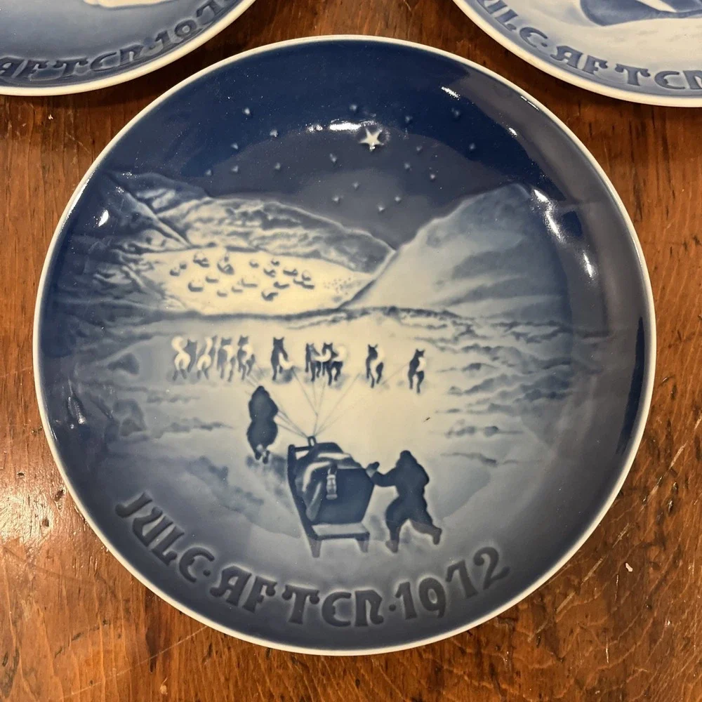 1970, 1972, 1974 Lot 3 Bing & Grondahl porcelain Christmas plates